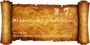 Mladoniczki Tibériusz névjegykártya